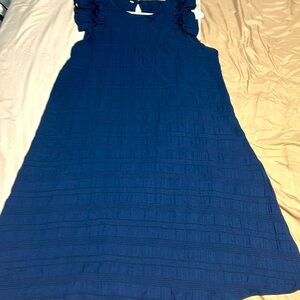 Large tank top stretchy material navy blue